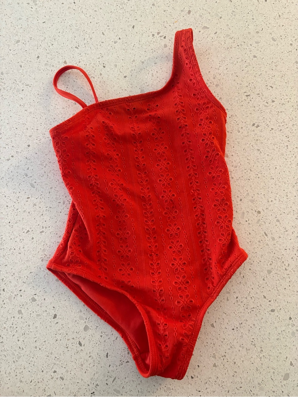 Wonder Nation Girls Red Eyelet One-Piece Swimsuit